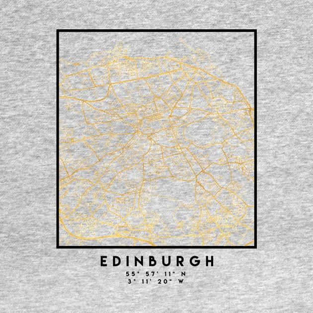 EDINBURGH SCOTLAND CITY STREET MAP ART by deificusArt